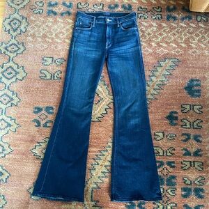 MOTHER Doozy! Blue Flare Wide Leg Jeans 25